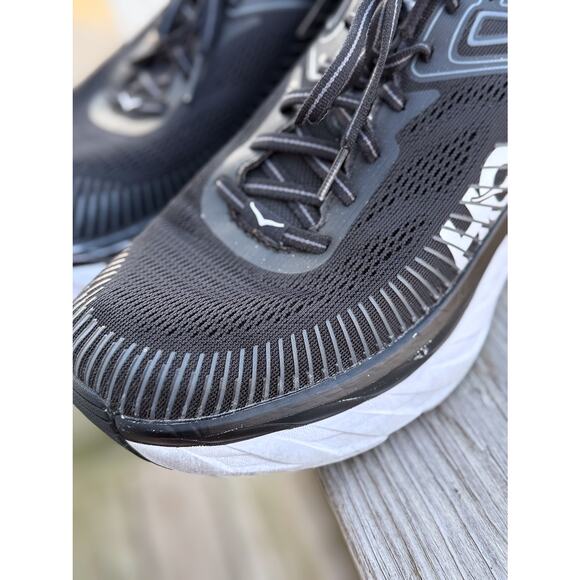 HOKA Bondi 7 Men’s Size 10 Black Athletic Shoes Comfort Walking Shoes - Picture 6 of 16